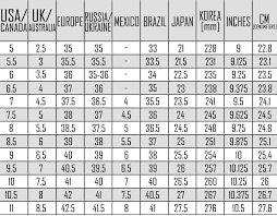 Bto Sports Boot Sizing Charts