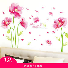 bedroom wall decor stickers flower pink
