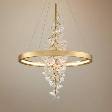 Corbett Jasmine 36 Wide Gold Leaf Led Floral Pendant Light 68e18 Lamps Plus
