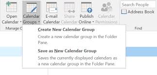 create calendar groups in outlook 2016