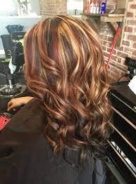 Red and gold feathered highlights. Pin On Hair