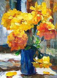 Yellow Flowers In Vase Flower Acrylic