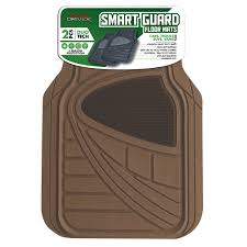 car mat with brown heel pad