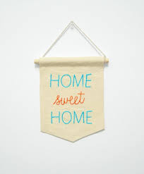 home sweet home embroidered banner
