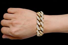 22mm miami cuban diamond bracelet 14k