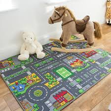 city cars toy rug play village mat