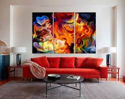 Abstract Canvas Wall Art Multicolor