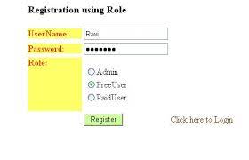 registration and login by role in asp net