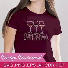 Drinks Well With Others Rhinestone
