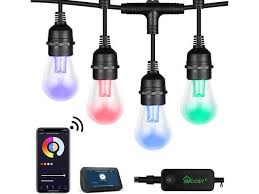 xmcosy outdoor string lights rgb