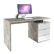 Scratch resistant mfc resin coating. Polaris 140cm Desk Concrete Effect White High Gloss Office Desks Fishpools