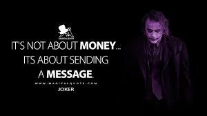 money its about sending a message