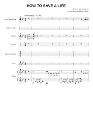 How to save a life (piano solo) — piano love songs. How To Save A Life The Fray Sheet Music For Piano Drum Group Saxophone Alto Strings Group More Instruments Mixed Ensemble Musescore Com