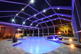Nebula Lighting Systems Rail Light System Swimming Pool Lights Pool Enclosure Lighting Rectangular Pool