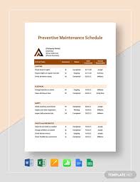 preventive maintenance schedule 14