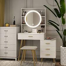 neutype vanity desk with mirror and