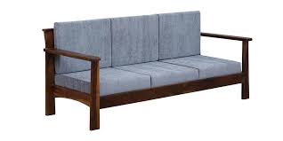 eva sheesham wood 3 seater sofa in