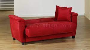 Red Microfiber Fabric Living Room