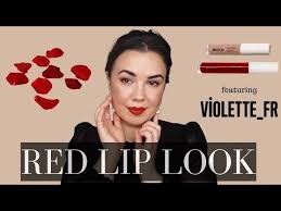 red lipstick makeup look violette fr