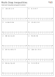 Multi Step Inequalities Worksheets With