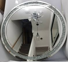 huis sparkly round wall mirror large