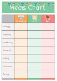 Toddler Meal Chart Blank Related Keywords Suggestions