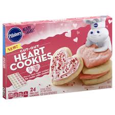 2,000 calories a day is used for general nutrition advice. Pillsbury Cutout Ready To Bake Heart Valentines Cookies Shop Biscuit Cookie Dough At H E B