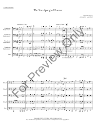 Using 4th chords, echoing phrases, and a repeated. The Star Spangled Banner Trombone Quintet N J W Pepper Sheet Music