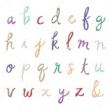cursive alphabet letters with polka