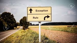 Street Sign The Direction Way To Exception Versus Rule Stock Photo, Picture  And Royalty Free Image. Image 123564402.