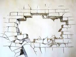 How To Draw A Broken Brick Wall The