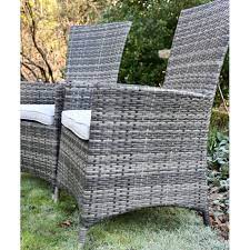 mixed grey rattan outdoor dining chair set