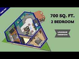 700 Sqft Triangle 2 Bhk House Design