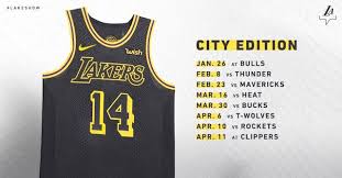 La lakers nba #23 jersey lebron james yellow black purple basketball swingman. Games Lakers Will Wear Nike The City Edition Black Mamba Jerseys Lakers Nation