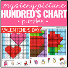 Valentines Day Mystery Picture Hundreds Chart Puzzles