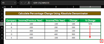 how to calculate percene change with