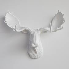 Faux Taxidermy Moose Head Wall Mount