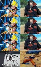 Naruto vs dragon ball z meme. Ka Meme Ha Me Ha 22 Hilarious Dragon Ball Vs Naruto Memes Cbr