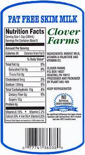 skim slim milk nonfat clover farms