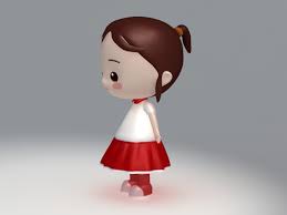 Little Girl Cartoon Character 3d Model 3ds Max Object Files Free