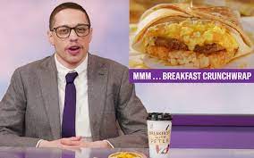 Pete Davidson Becomes Toned-Down 'Peter' To Pitch Taco Bell Breakfasts  04/25/2023 gambar png