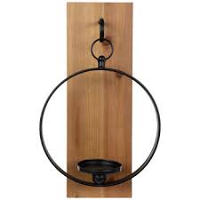 Black Ring Wood Wall Sconce Hobby