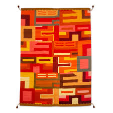 geometric handcrafted peruvian wool rug
