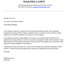 Accounting Cover Letter An Accounting Cover Letter Is