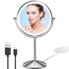 lighted makeup mirror with