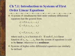 Systems Of First Order Linear Equations