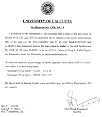 calcutta university percene to gpa