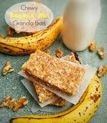chewy banana nut granola bars