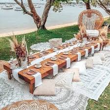 Wooden Picnic Table 14 Seater Decor