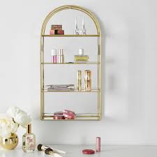 Gold Arched Curio Wall Cabinet